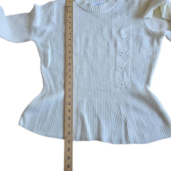 Liz Claiborne womens Sz M cream knit pullover sweater - Picture 5 of 7